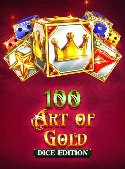 Decorative casino game artwork for Super Spin: 100 Art Of Gold Dice Edition