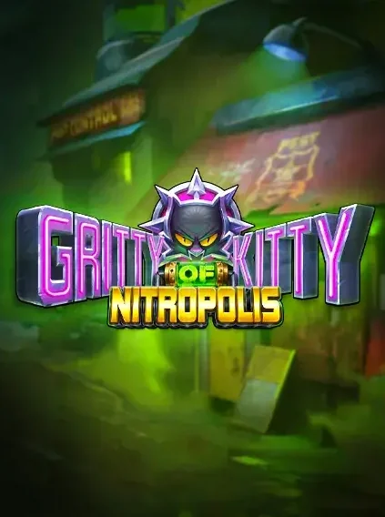 Decorative casino game artwork for Super Spin: Gritty Kitty Of Nitropolis