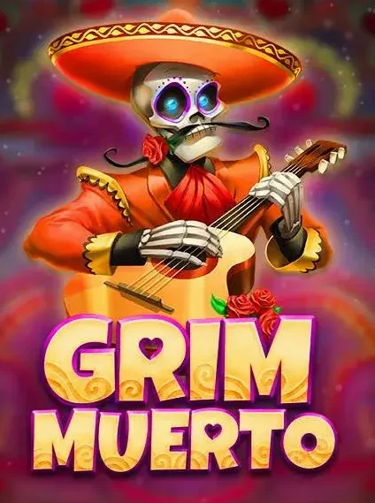 Decorative casino game artwork for Super Spin: Grim Muerto
