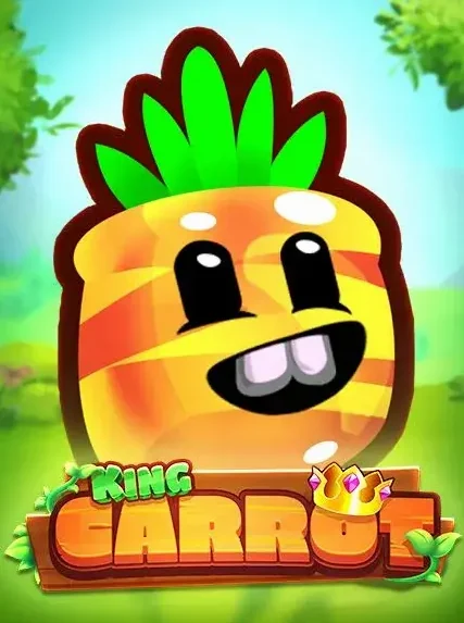 Decorative casino game artwork for Super Spin: King Carrot